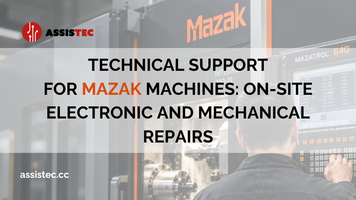 Technical support for Mazak machines: on-site electronic and mechanical repairs